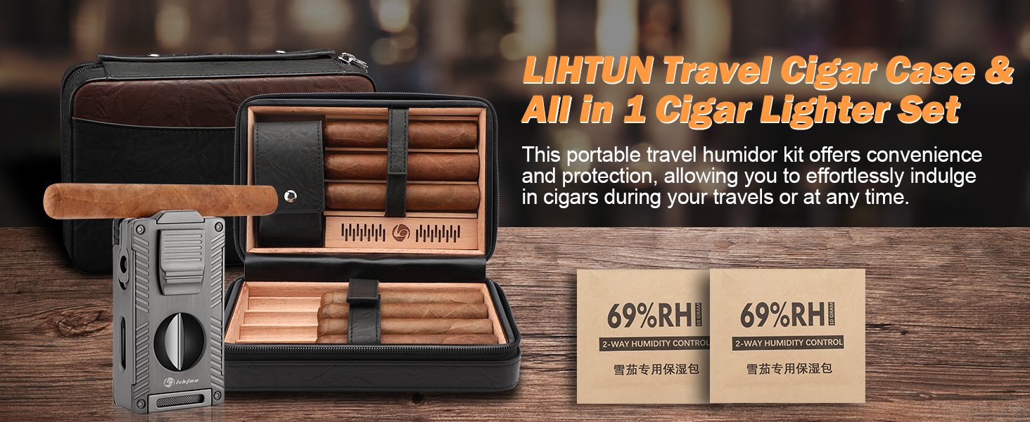 travel humidor with cigar lighter